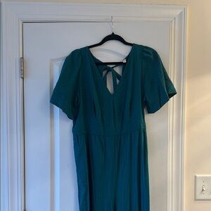 Elegant Teal backless tie LOFT jumpsuit